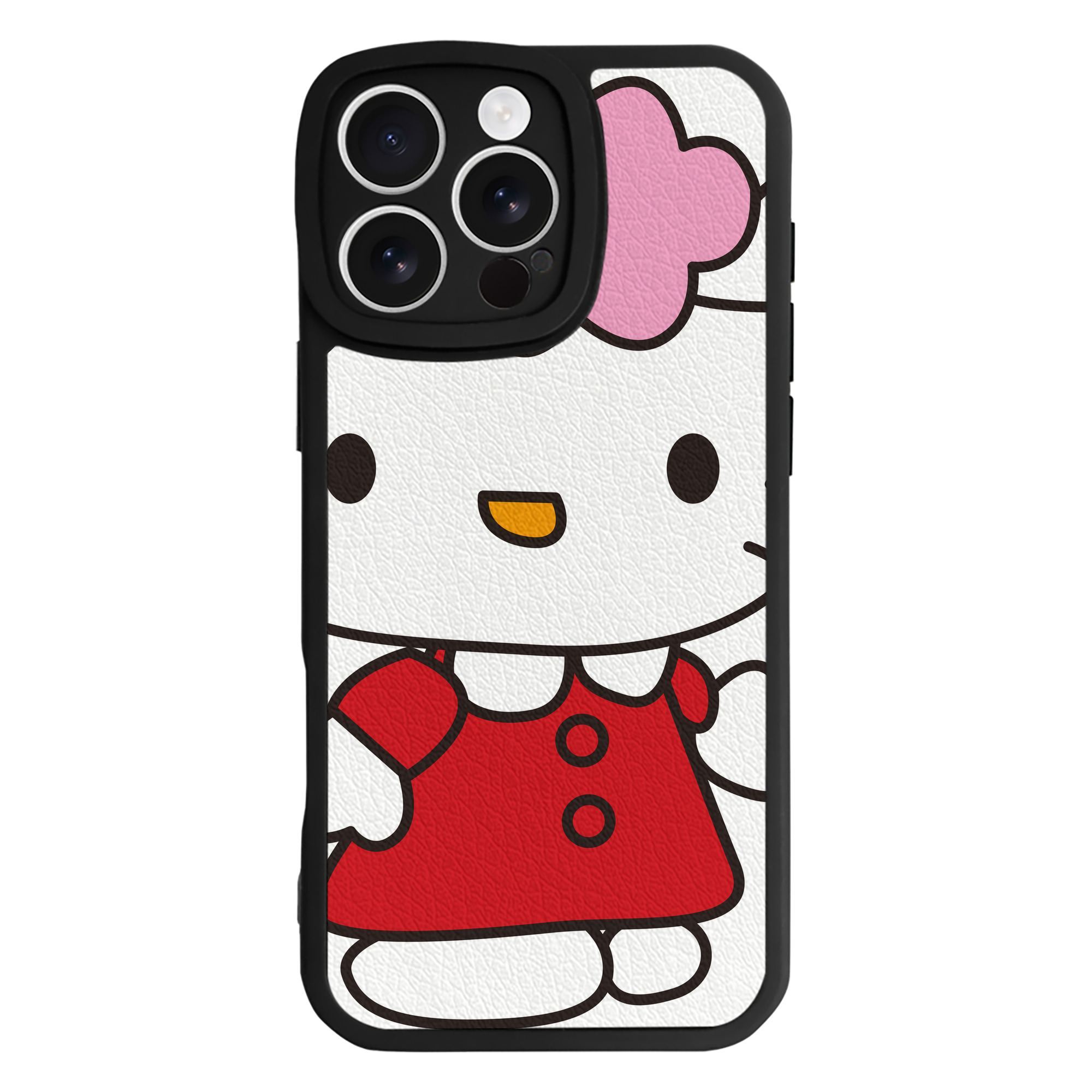 （画像用） Hello Kitty ハローキティ 【iPhone 16シリーズ対応】シリコンスマホケース（レザー調） 材質：シリコン